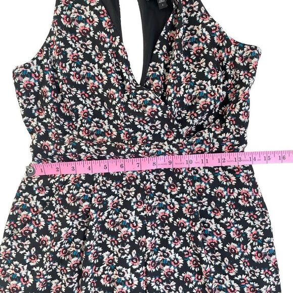 Express Floral Black Lined Romper Women’s Size 2 - Picture 9 of 11